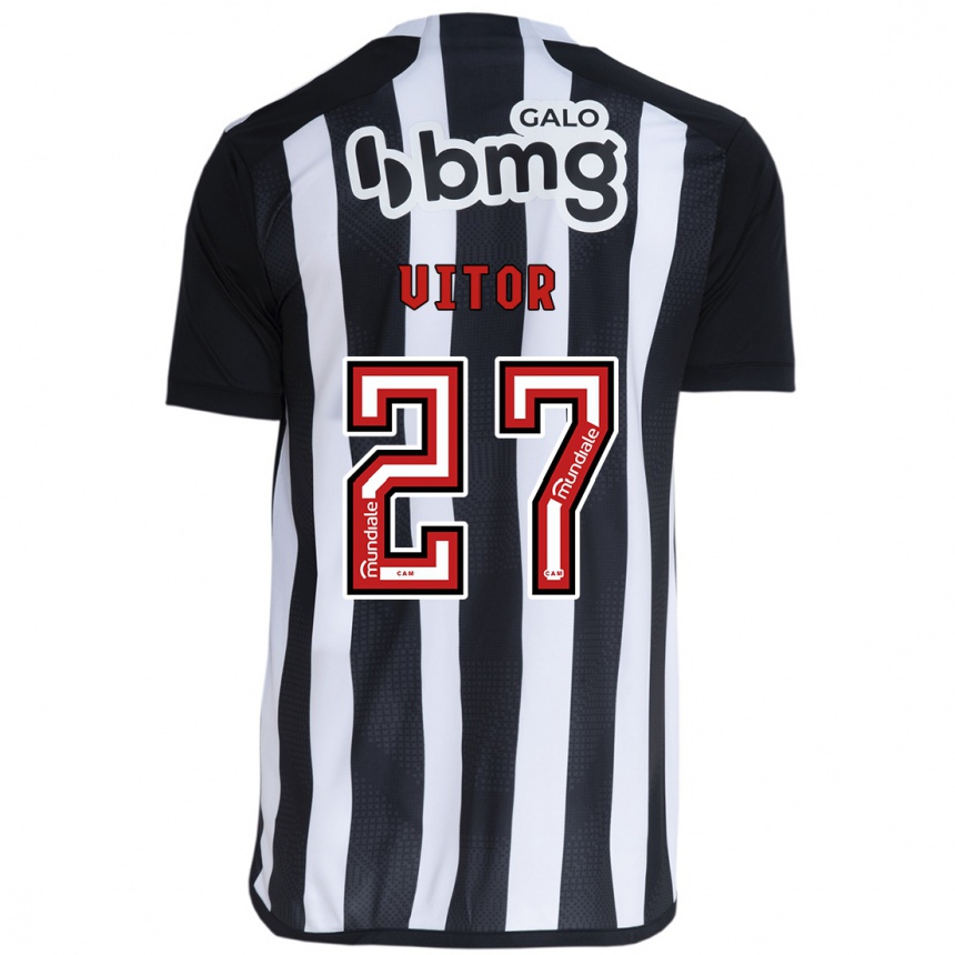 Niño Fútbol Camiseta Paulo Vitor #27 Blanco Negro 1ª Equipación 2024/25 México