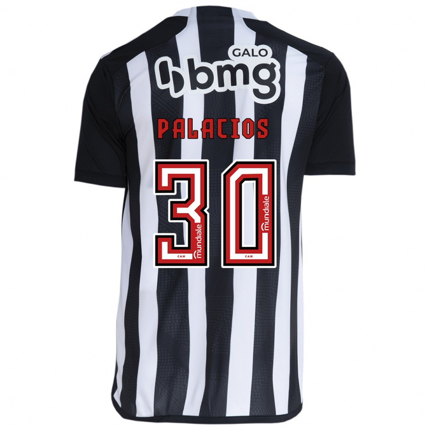 Niño Fútbol Camiseta Brahian Palacios #30 Blanco Negro 1ª Equipación 2024/25 México