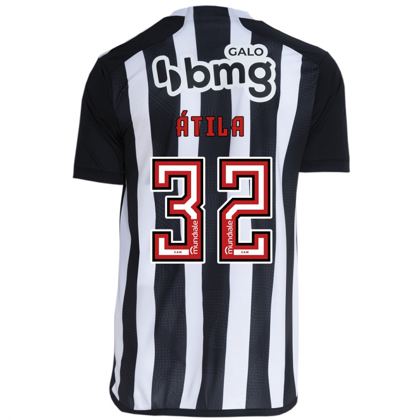 Niño Fútbol Camiseta Gabriel Átila #32 Blanco Negro 1ª Equipación 2024/25 México