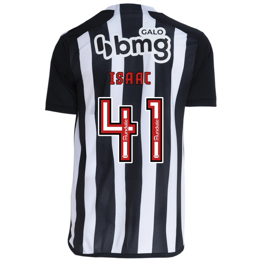 Niño Fútbol Camiseta Isaac #41 Blanco Negro 1ª Equipación 2024/25 México