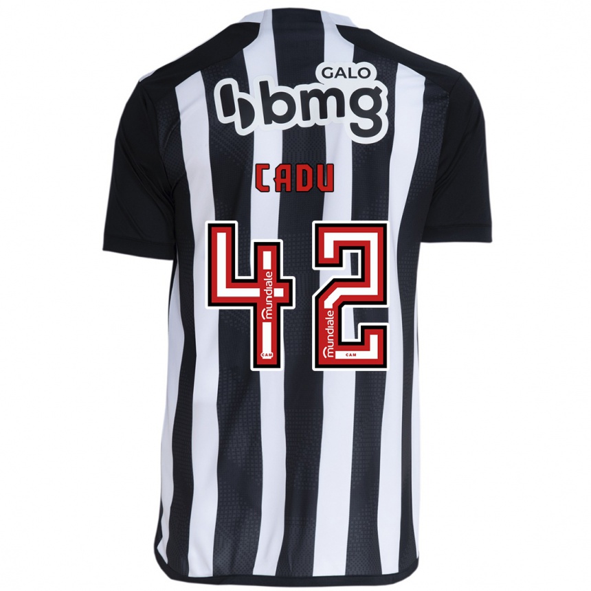 Niño Fútbol Camiseta Cadu #42 Blanco Negro 1ª Equipación 2024/25 México