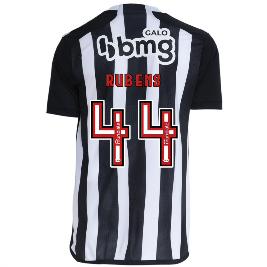 Niño Fútbol Camiseta Rubens #44 Blanco Negro 1ª Equipación 2024/25 México