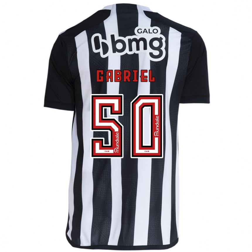 Niño Fútbol Camiseta Vitor Gabriel #50 Blanco Negro 1ª Equipación 2024/25 México