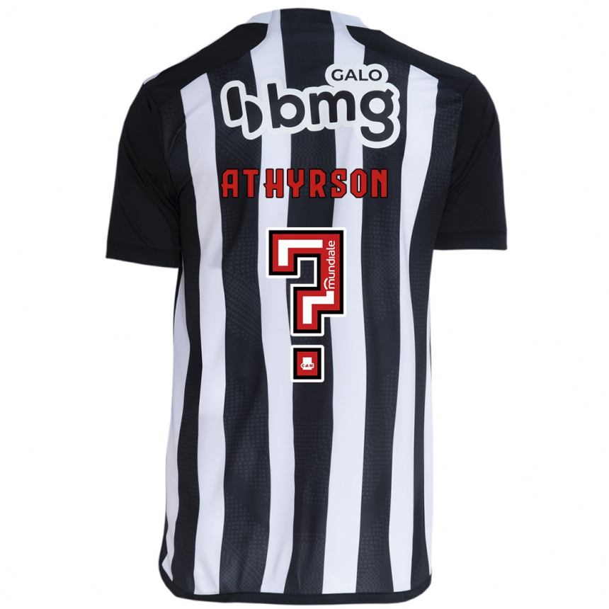 Niño Fútbol Camiseta Athyrson #0 Blanco Negro 1ª Equipación 2024/25 México