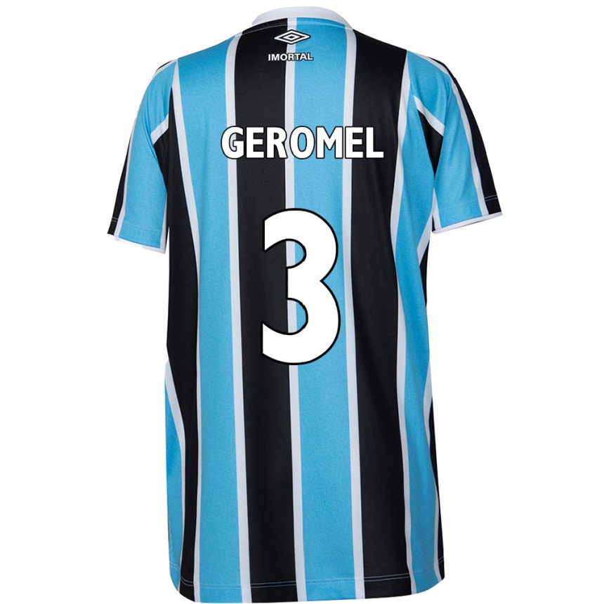 Niño Fútbol Camiseta Pedro Geromel #3 Azul Negro Blanco 1ª Equipación 2024/25 México