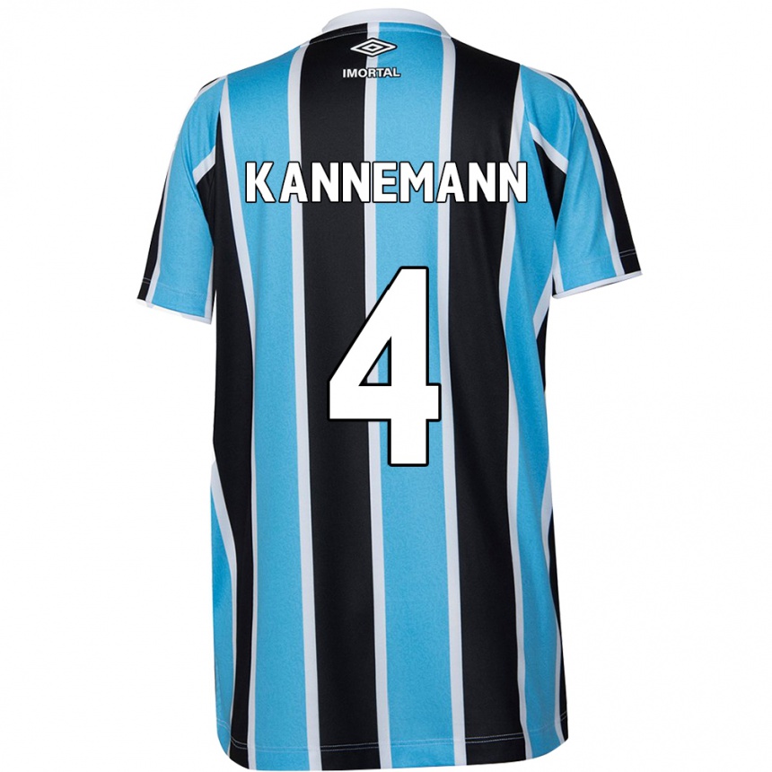 Niño Fútbol Camiseta Walter Kannemann #4 Azul Negro Blanco 1ª Equipación 2024/25 México