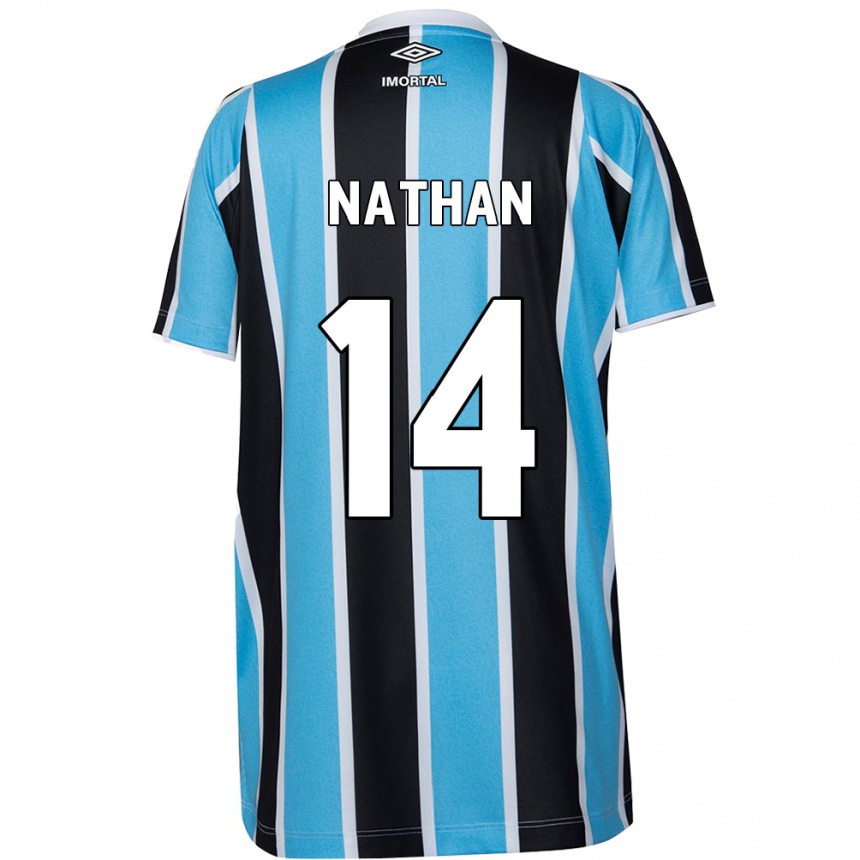 Niño Fútbol Camiseta Nathan #14 Azul Negro Blanco 1ª Equipación 2024/25 México