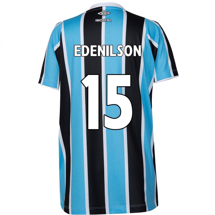 Niño Fútbol Camiseta Edenilson #15 Azul Negro Blanco 1ª Equipación 2024/25 México