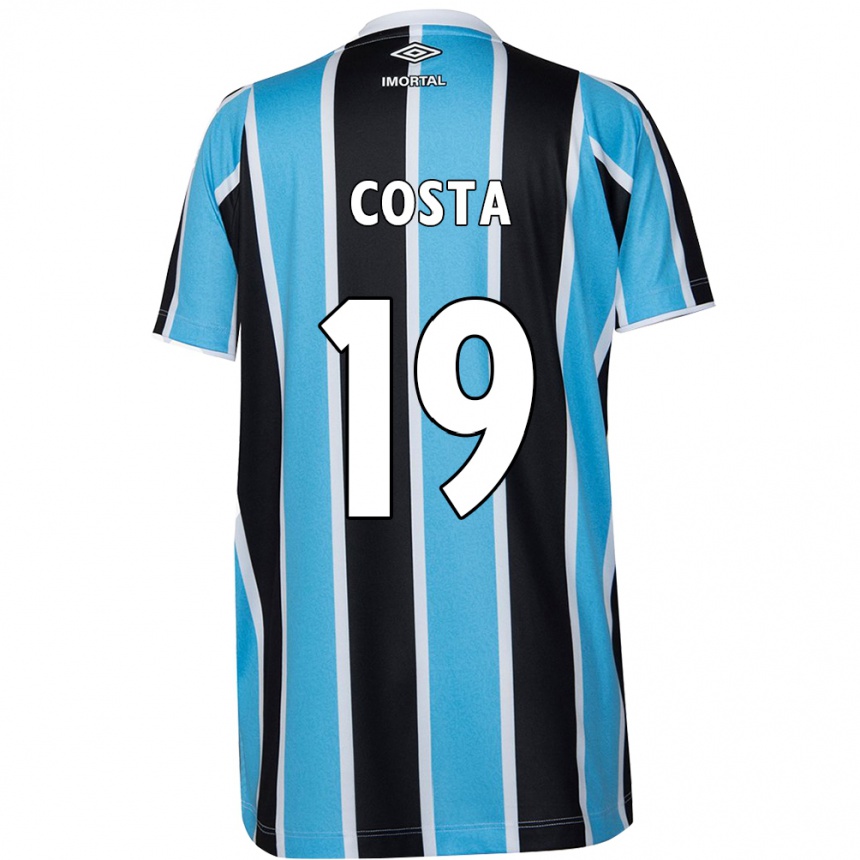 Niño Fútbol Camiseta Diego Costa #19 Azul Negro Blanco 1ª Equipación 2024/25 México