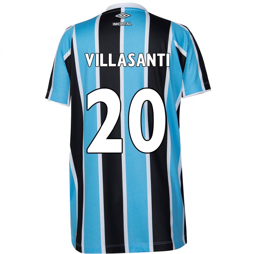 Niño Fútbol Camiseta Mathías Villasanti #20 Azul Negro Blanco 1ª Equipación 2024/25 México