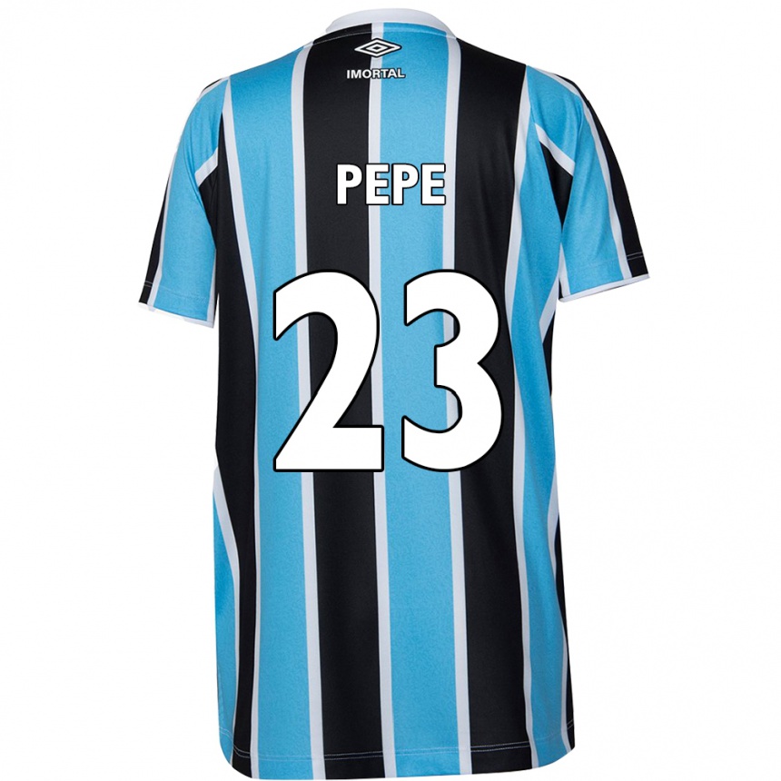 Niño Fútbol Camiseta Pepê #23 Azul Negro Blanco 1ª Equipación 2024/25 México