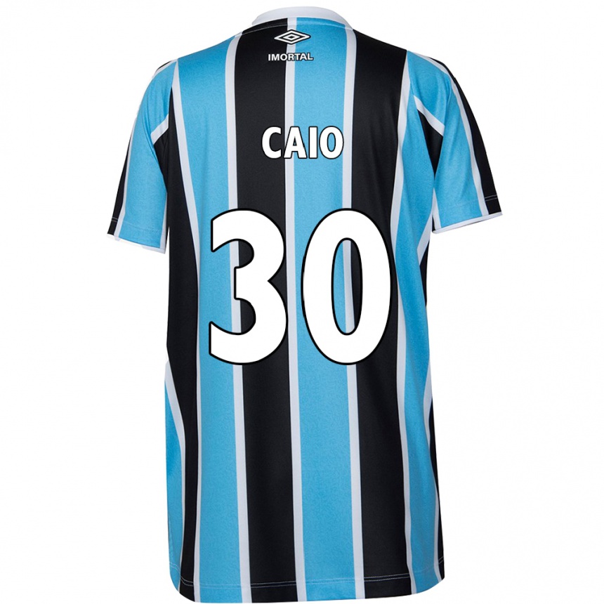 Niño Fútbol Camiseta Rodrigo Caio #30 Azul Negro Blanco 1ª Equipación 2024/25 México