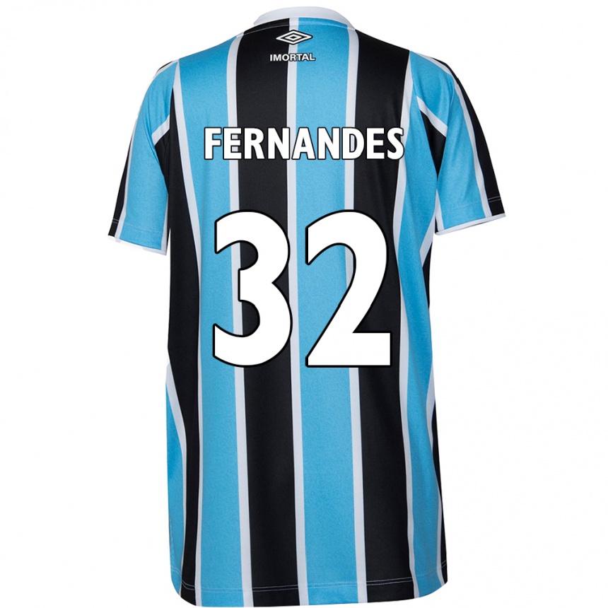 Niño Fútbol Camiseta Nathan Fernandes #32 Azul Negro Blanco 1ª Equipación 2024/25 México