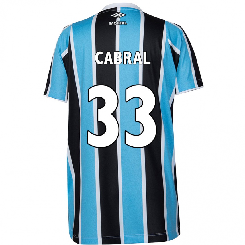 Niño Fútbol Camiseta Rafael Cabral #33 Azul Negro Blanco 1ª Equipación 2024/25 México