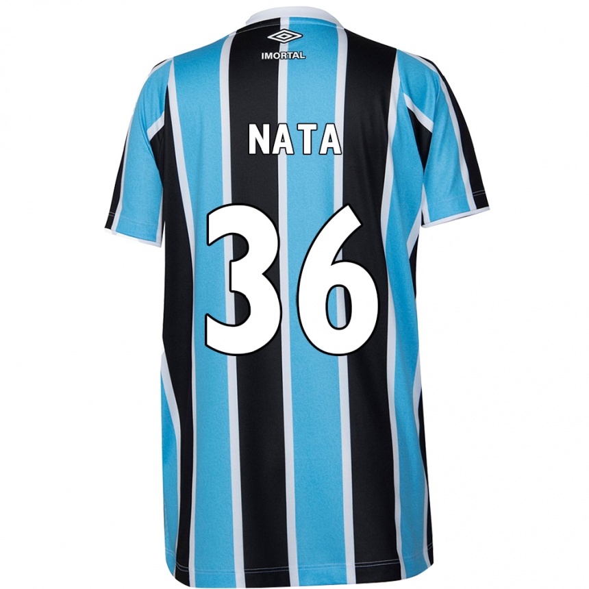 Niño Fútbol Camiseta Natã #36 Azul Negro Blanco 1ª Equipación 2024/25 México