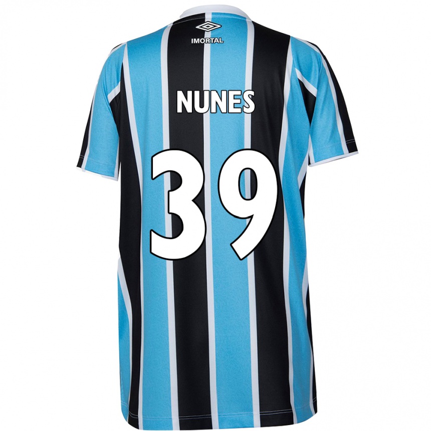 Niño Fútbol Camiseta Gustavo Gomes #39 Azul Negro Blanco 1ª Equipación 2024/25 México