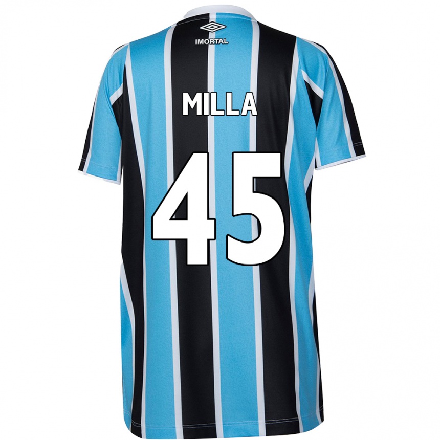 Niño Fútbol Camiseta Lucas Milla #45 Azul Negro Blanco 1ª Equipación 2024/25 México