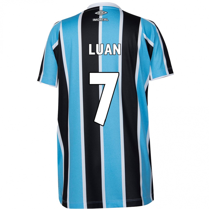 Niño Fútbol Camiseta Luan #7 Azul Negro Blanco 1ª Equipación 2024/25 México