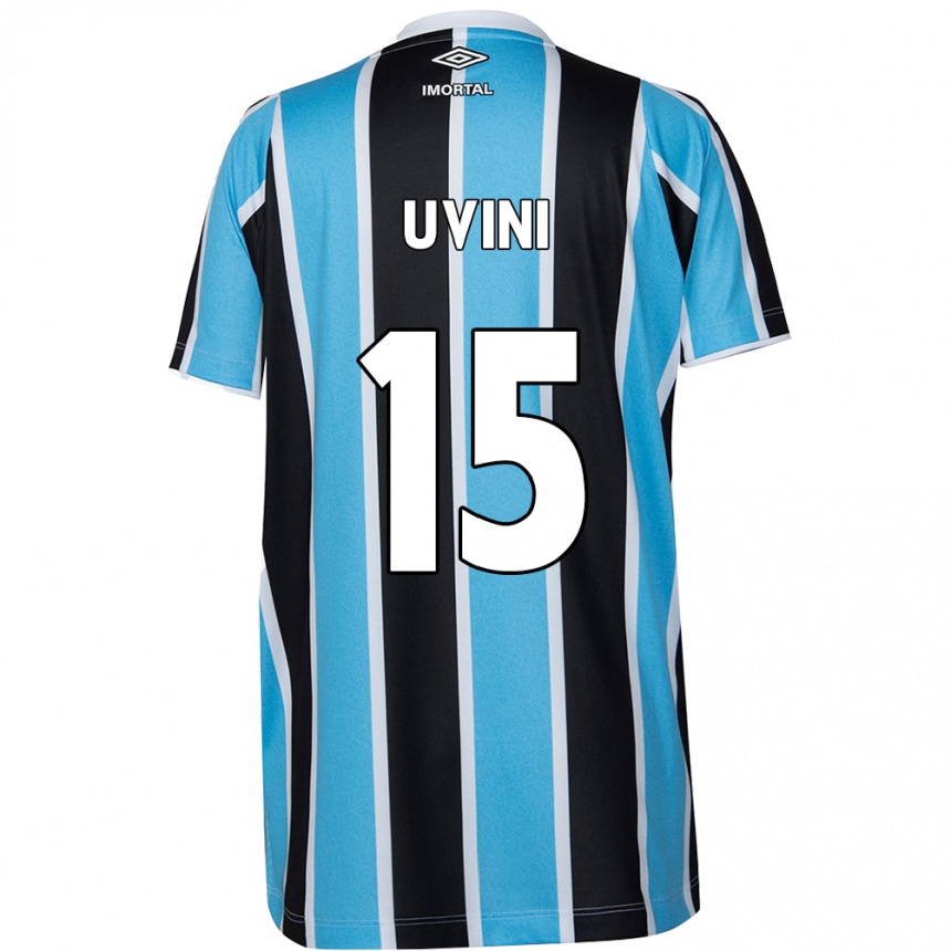 Niño Fútbol Camiseta Bruno Uvini #15 Azul Negro Blanco 1ª Equipación 2024/25 México