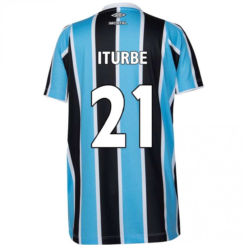 Niño Fútbol Camiseta Juan Iturbe #21 Azul Negro Blanco 1ª Equipación 2024/25 México