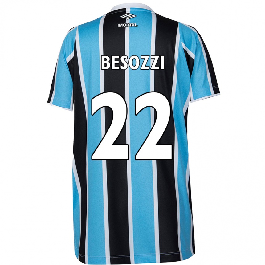 Niño Fútbol Camiseta Lucas Besozzi #22 Azul Negro Blanco 1ª Equipación 2024/25 México