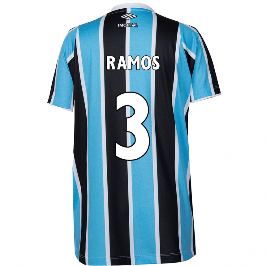 Niño Fútbol Camiseta João Ramos #3 Azul Negro Blanco 1ª Equipación 2024/25 México