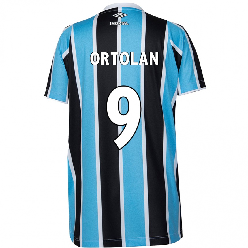 Niño Fútbol Camiseta Dani Ortolan #9 Azul Negro Blanco 1ª Equipación 2024/25 México