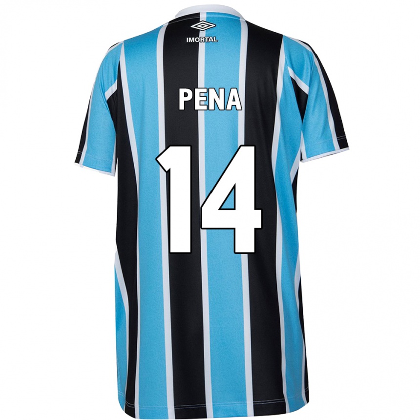 Niño Fútbol Camiseta Jessica Peña #14 Azul Negro Blanco 1ª Equipación 2024/25 México