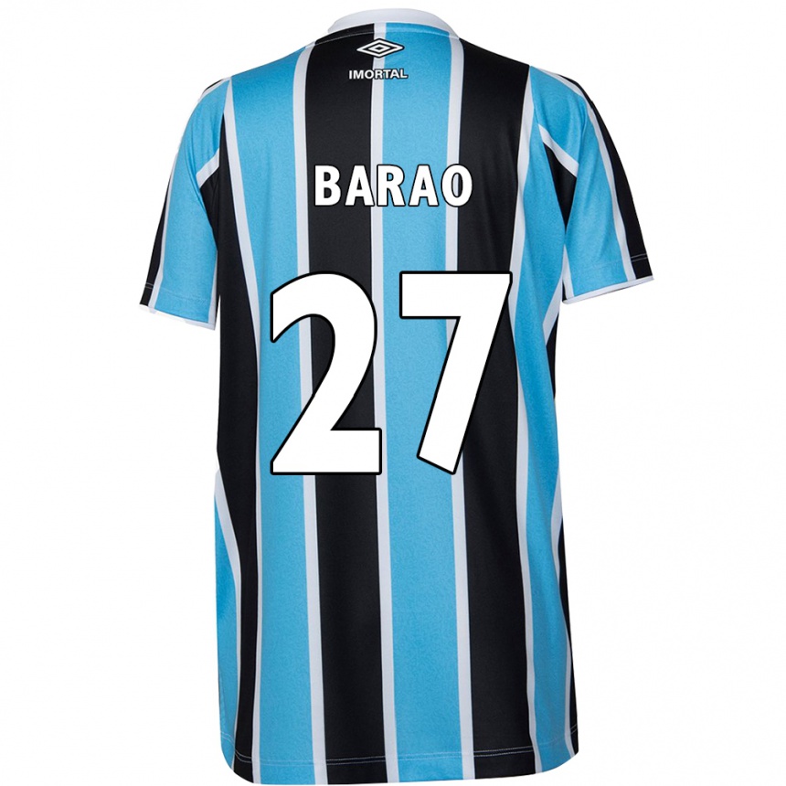 Niño Fútbol Camiseta Dani Barão #27 Azul Negro Blanco 1ª Equipación 2024/25 México