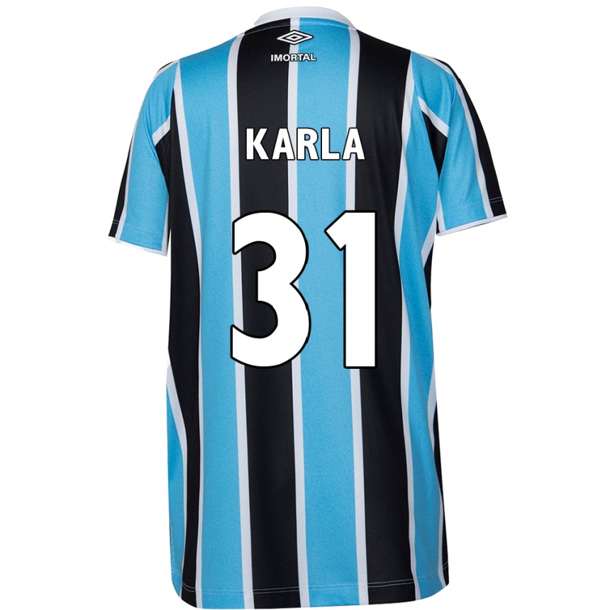 Niño Fútbol Camiseta Emmily Karla #31 Azul Negro Blanco 1ª Equipación 2024/25 México