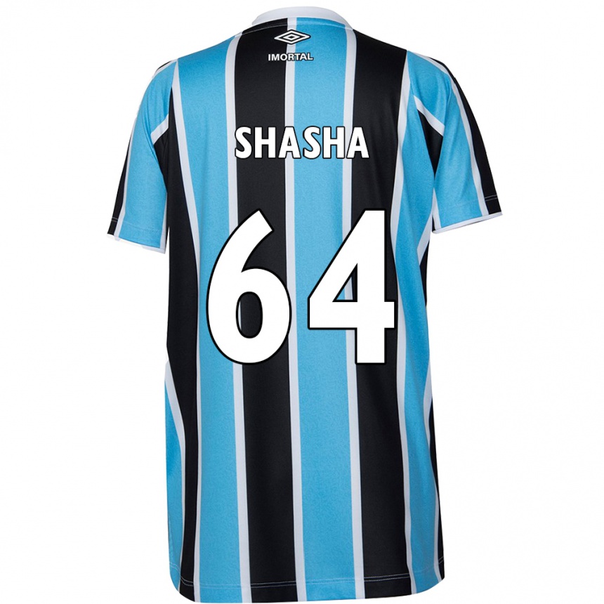 Niño Fútbol Camiseta Shashá #64 Azul Negro Blanco 1ª Equipación 2024/25 México