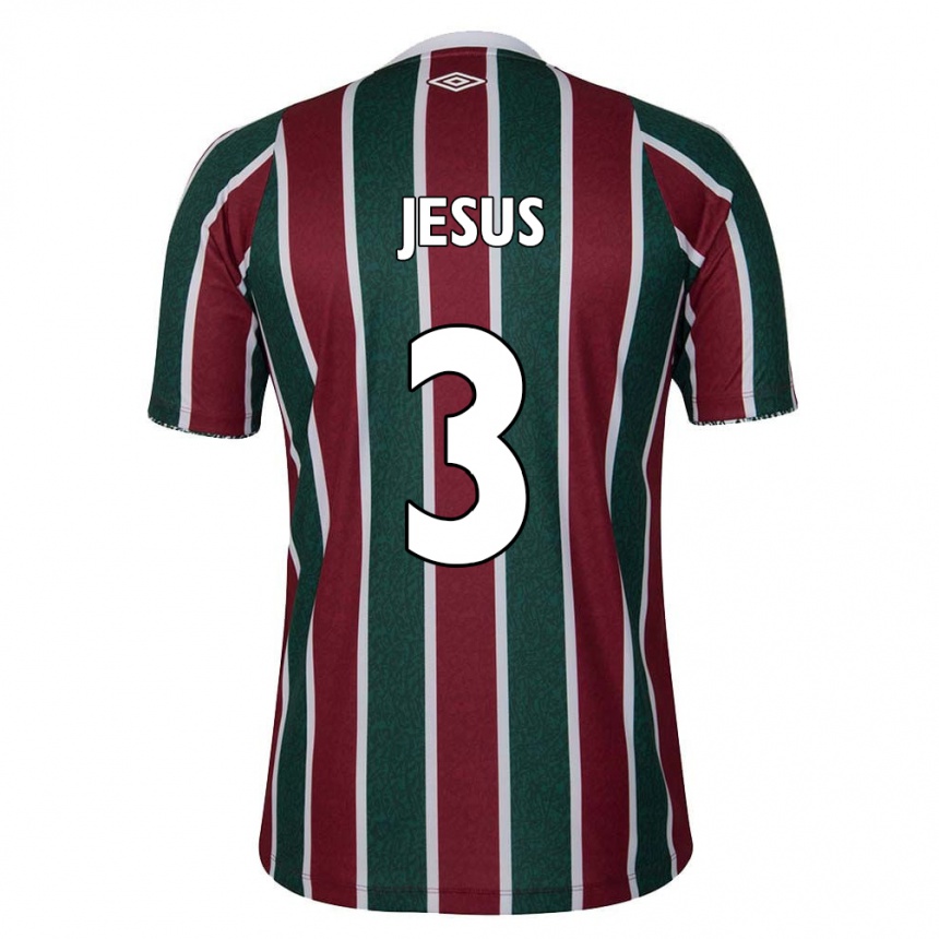 Niño Fútbol Camiseta Alexandre Jesus #3 Verde Granate Blanco 1ª Equipación 2024/25 México