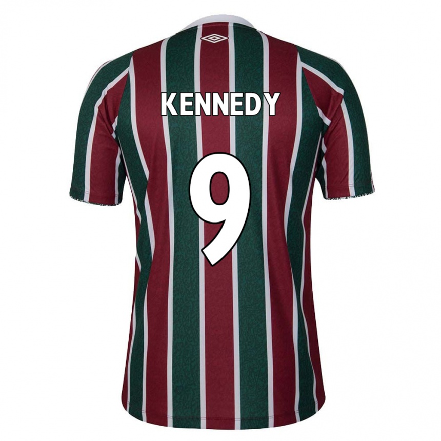 Niño Fútbol Camiseta John Kennedy #9 Verde Granate Blanco 1ª Equipación 2024/25 México