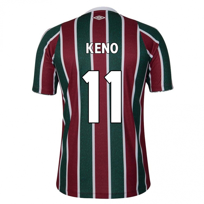 Niño Fútbol Camiseta Keno #11 Verde Granate Blanco 1ª Equipación 2024/25 México