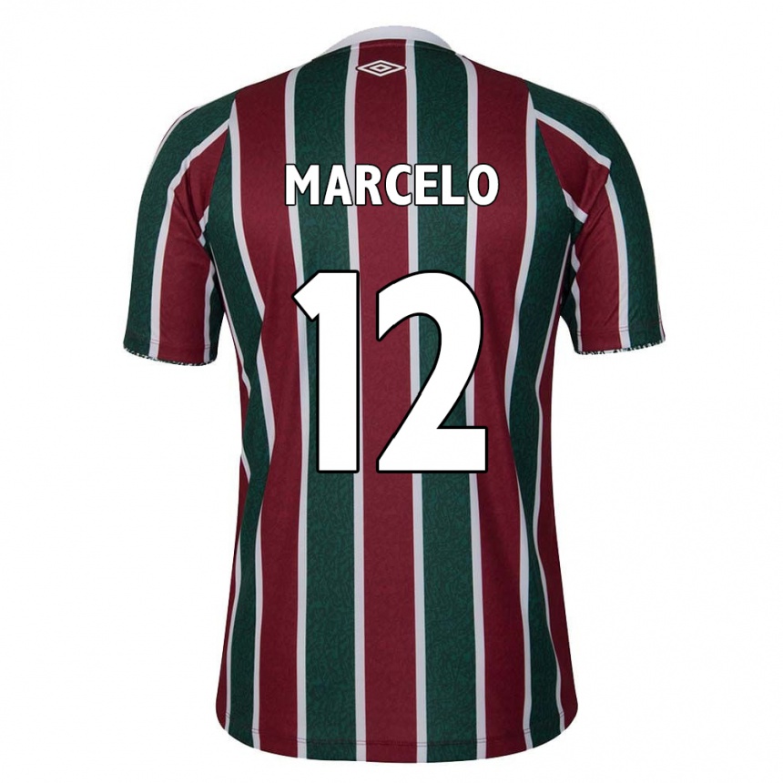 Niño Fútbol Camiseta Marcelo #12 Verde Granate Blanco 1ª Equipación 2024/25 México