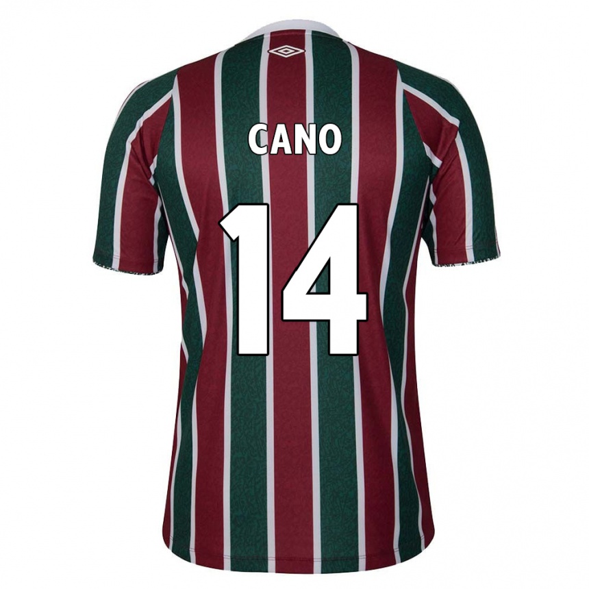 Niño Fútbol Camiseta Germán Cano #14 Verde Granate Blanco 1ª Equipación 2024/25 México