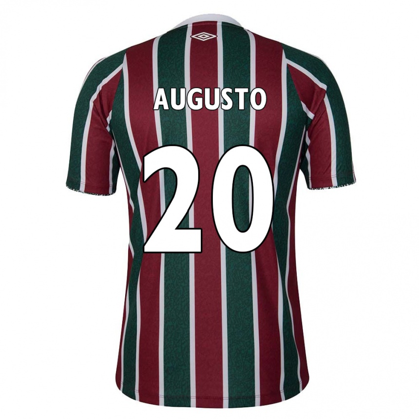 Niño Fútbol Camiseta Renato Augusto #20 Verde Granate Blanco 1ª Equipación 2024/25 México