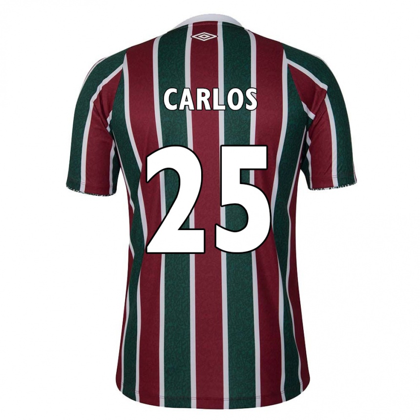 Niño Fútbol Camiseta Antônio Carlos #25 Verde Granate Blanco 1ª Equipación 2024/25 México