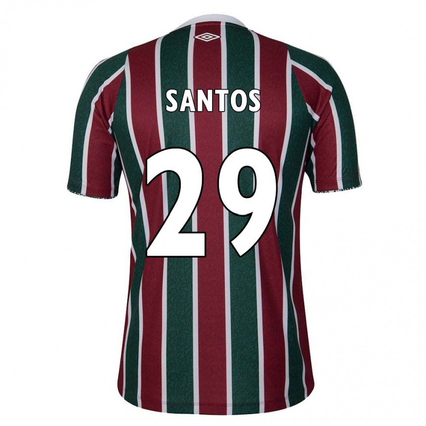 Niño Fútbol Camiseta Thiago Santos #29 Verde Granate Blanco 1ª Equipación 2024/25 México