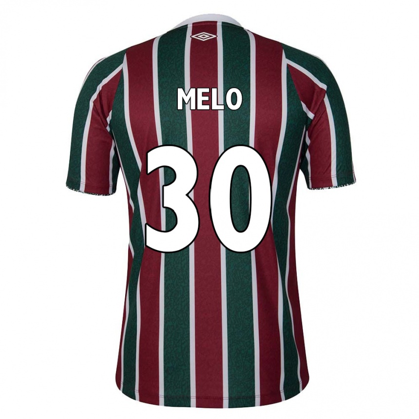 Niño Fútbol Camiseta Felipe Melo #30 Verde Granate Blanco 1ª Equipación 2024/25 México