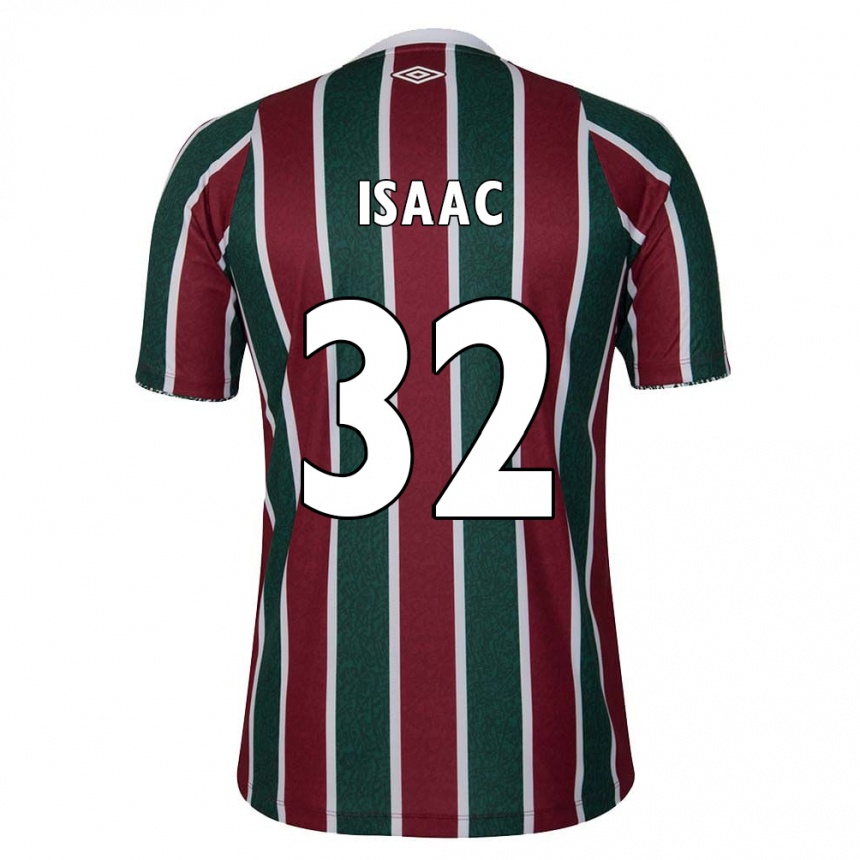 Niño Fútbol Camiseta Isaac #32 Verde Granate Blanco 1ª Equipación 2024/25 México