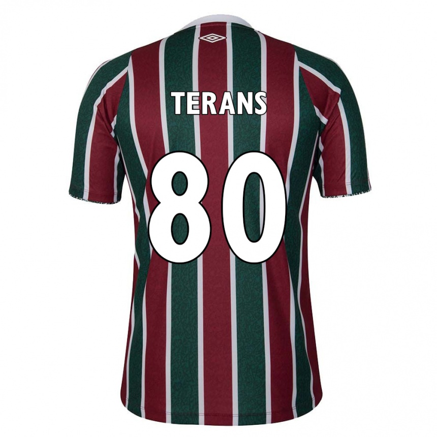 Niño Fútbol Camiseta David Terans #80 Verde Granate Blanco 1ª Equipación 2024/25 México