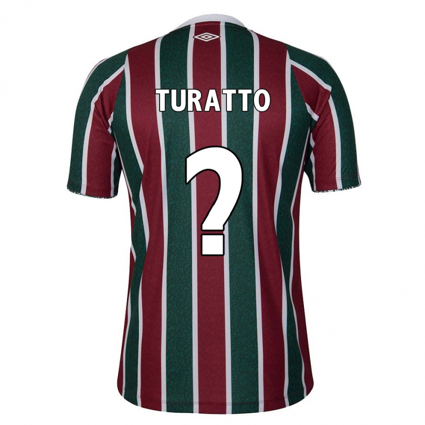 Niño Fútbol Camiseta Luiz Turatto #0 Verde Granate Blanco 1ª Equipación 2024/25 México