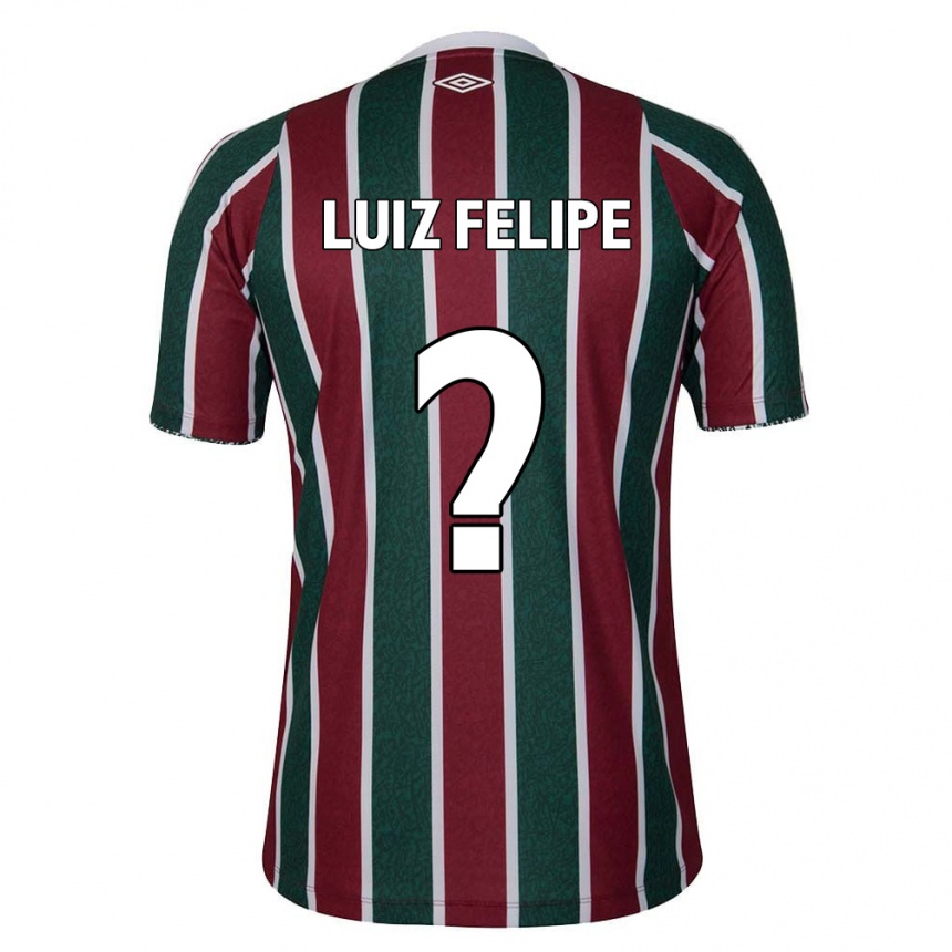 Niño Fútbol Camiseta Luiz Felipe #0 Verde Granate Blanco 1ª Equipación 2024/25 México