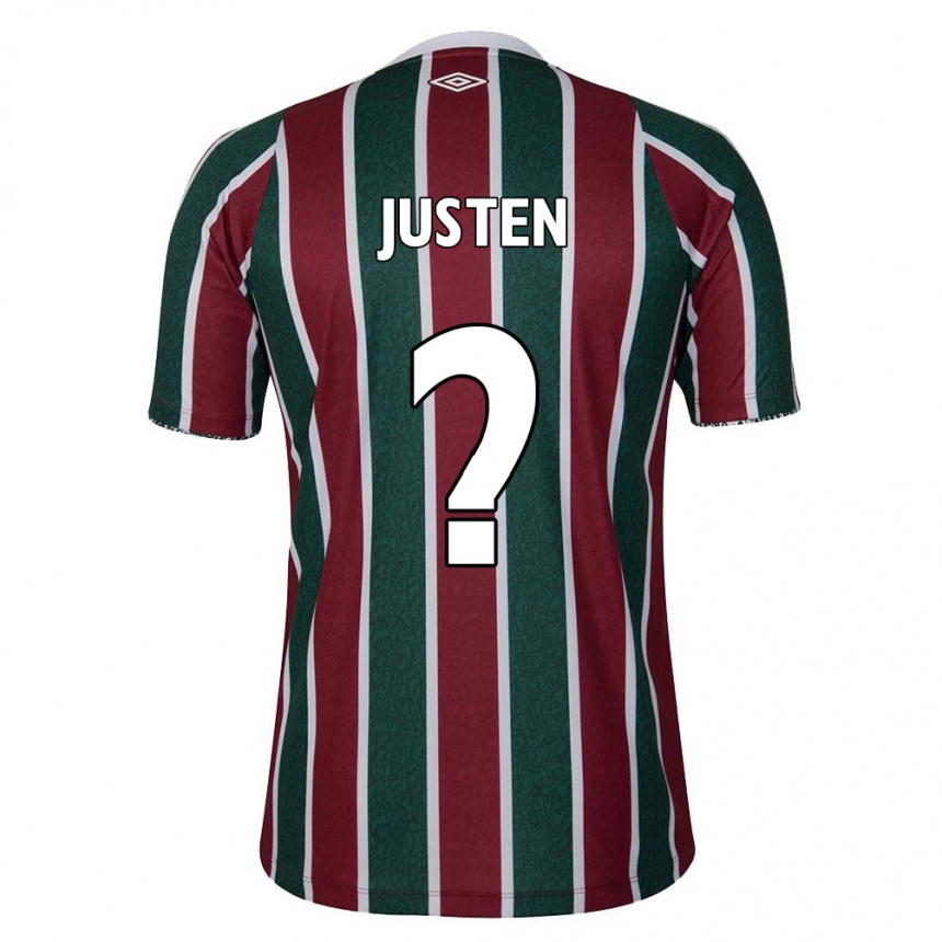 Niño Fútbol Camiseta Justen #0 Verde Granate Blanco 1ª Equipación 2024/25 México