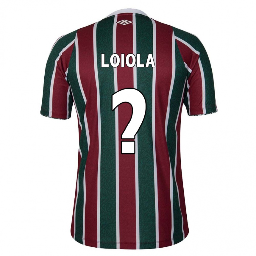 Niño Fútbol Camiseta João Loiola #0 Verde Granate Blanco 1ª Equipación 2024/25 México