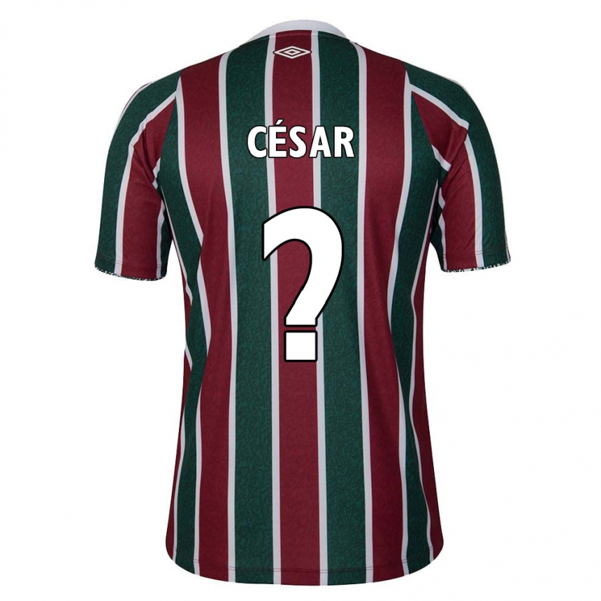 Niño Fútbol Camiseta Adrian César #0 Verde Granate Blanco 1ª Equipación 2024/25 México