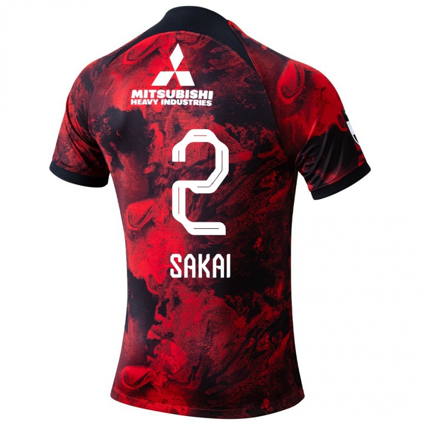 Niño Fútbol Camiseta Hiroki Sakai #2 Negro Rojo 1ª Equipación 2024/25 México