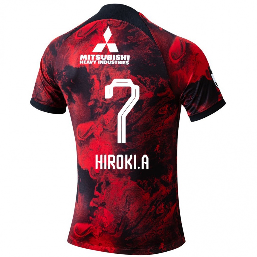 Niño Fútbol Camiseta Hiroki Abe #7 Negro Rojo 1ª Equipación 2024/25 México