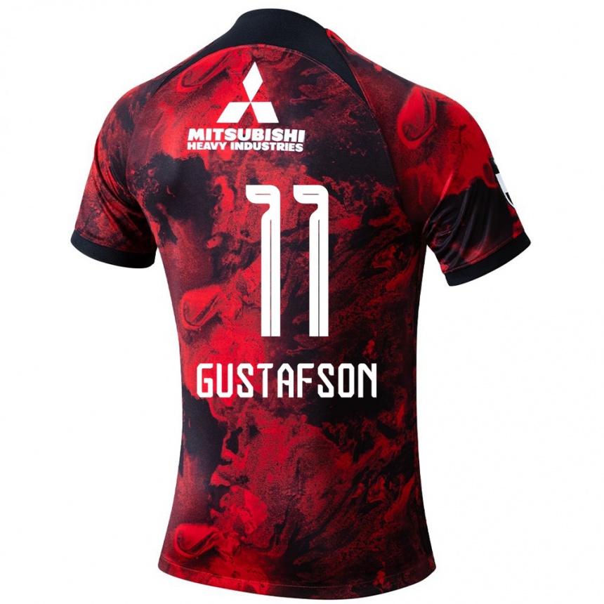 Niño Fútbol Camiseta Samuel Gustafson #11 Negro Rojo 1ª Equipación 2024/25 México